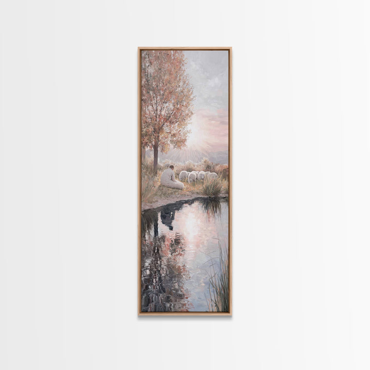 Open Field Reverence | Framed Canvas Print | Christian Art Canvas | Christian Art | Christian Wall Art | Tall Narrow Wall Art | Jesus Paint
