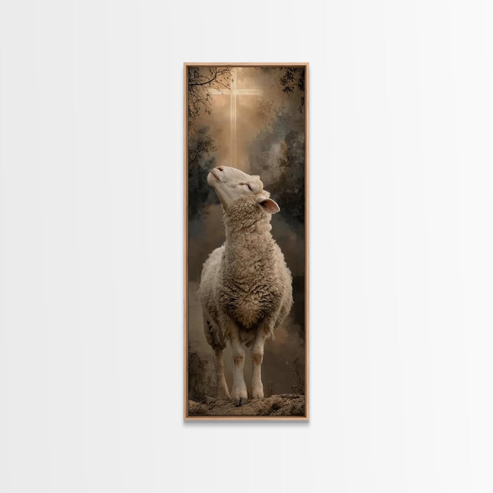 Lamb Of Hope – Framed Canvas Print – Skinny Art – Christian Art – Christian Art Canvas – Christian Painting – Christian Christmas Art – Chr