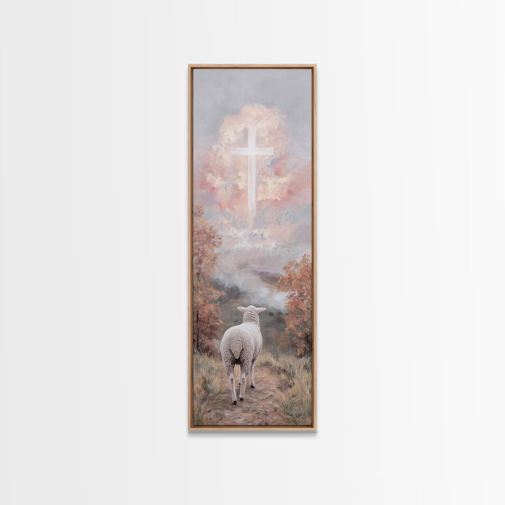 Shepherd’s Peace – Framed Canvas Print – Tall Narrow Wall Art – Christian Wall Art – Christian Art Work – Jesus Painting – Christmas Art –