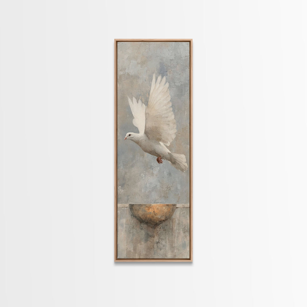 Dove Of Peace – Framed Canvas Print – Narrow Art – Christian Art Canvas – Christian Wall Art – Christian Painting – Christian Christmas Art