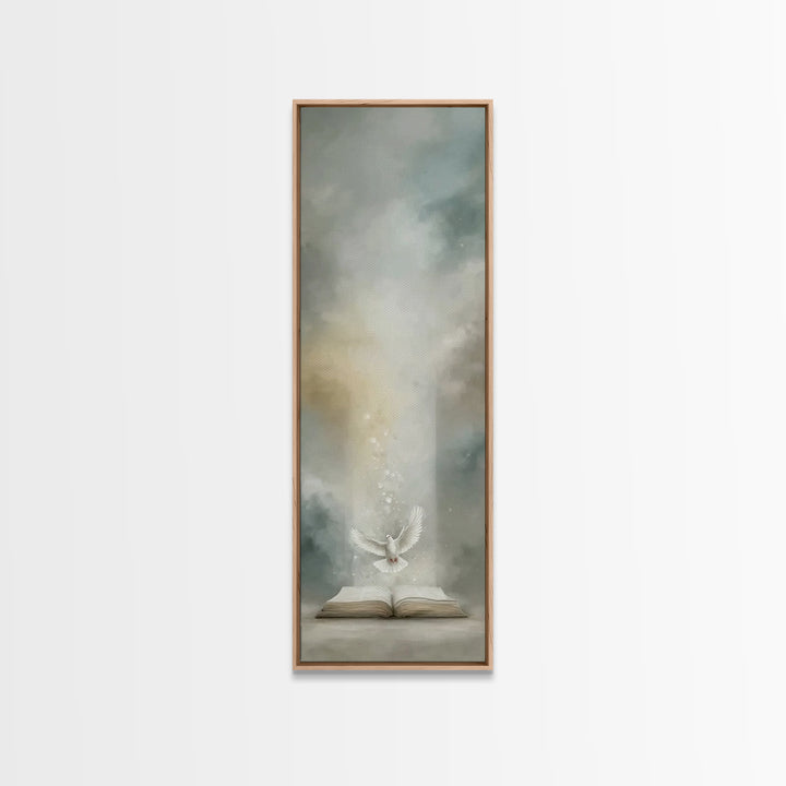 Spirit’s Living Word – Framed Canvas Print – Tall Narrow Wall Art – Christian Art Canvas – Christian Wall Art – Christian Paintings – Chris
