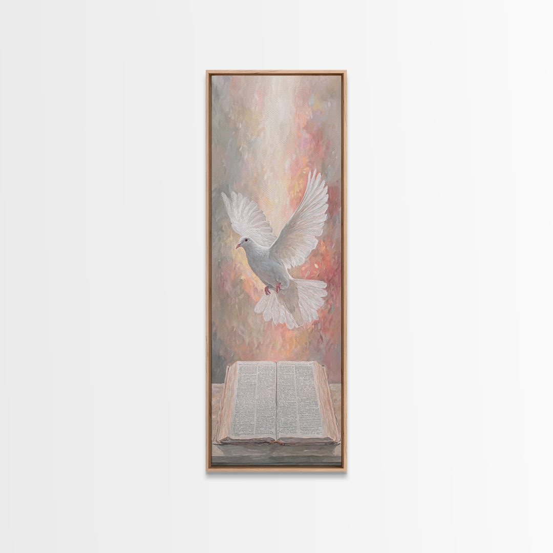 Dove Of Revelation – Framed Canvas Print – Skinny Art – Christian Paintings – Christian Art Canvas – Christian Wall Art – Christmas Art