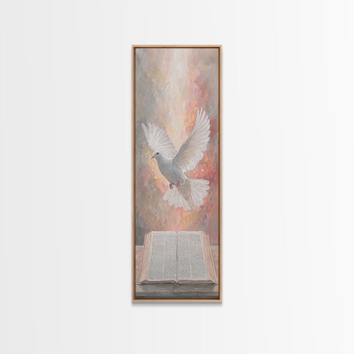 Dove Of Revelation – Framed Canvas Print – Skinny Art – Christian Paintings – Christian Art Canvas – Christian Wall Art – Christmas Art