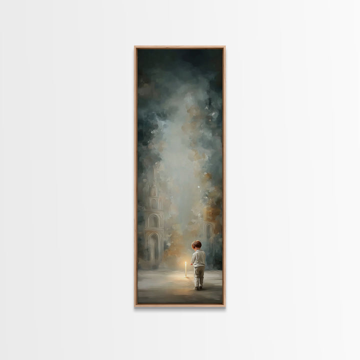 Child of Light – Framed Canvas Print – Christian Art Canvas – Christian Wall Art – Minimalist Christian Art – Tall Skinny Art Print – Chris