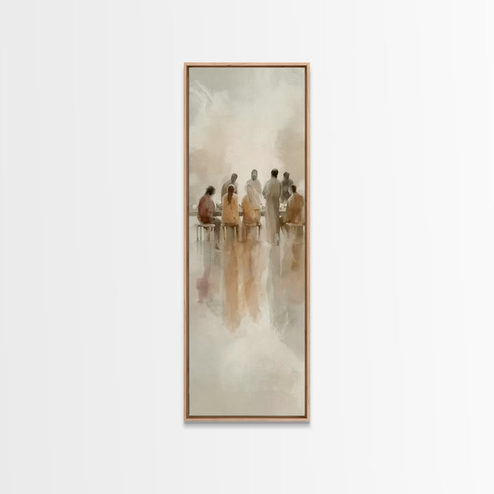 Communion Of Peace, Framed Canvas Print, Jesus Painting, Christian Art Canvas, Narrow Art, Modern Christian Art, Christian Wall Art, Christ