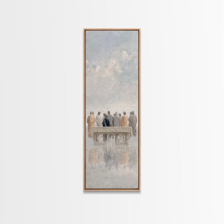 Gathered In Light – Framed Canvas Print – Christian Art Canvas – Jesus Painting – Skinny Art – Christian Wall Art – Minimalist Christian Ar