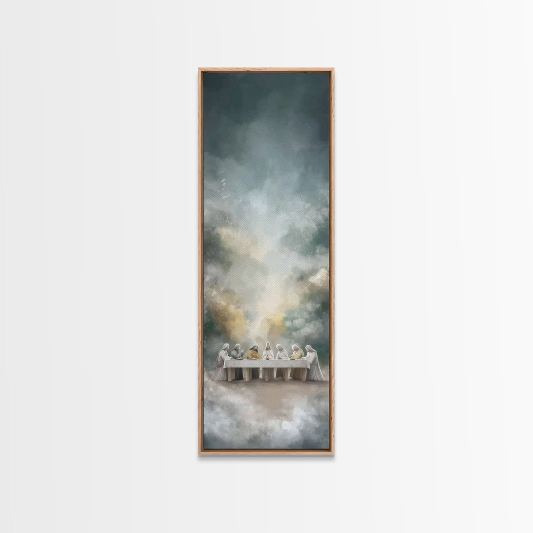 Last Supper Glory | Framed Canvas Print | Christian Art Canvas | Jesus Painting | Tall Narrow Wall Art | Christian Wall Art | Christian Art