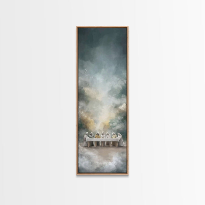 Last Supper Glory | Framed Canvas Print | Christian Art Canvas | Jesus Painting | Tall Narrow Wall Art | Christian Wall Art | Christian Art
