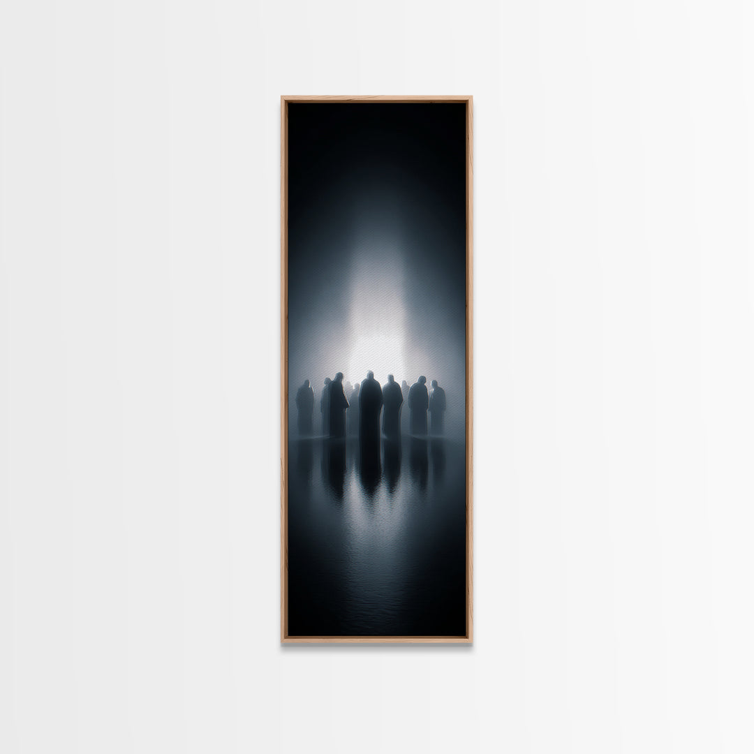 Ascension Gathering – Framed Canvas Print – Christian Art Canvas – Christian Wall Art – Tall Skinny Art Print – Jesus Painting – Modern Chr