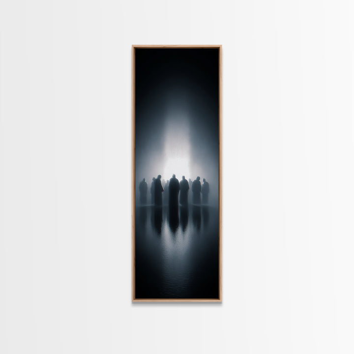 Ascension Gathering – Framed Canvas Print – Christian Art Canvas – Christian Wall Art – Tall Skinny Art Print – Jesus Painting – Modern Chr
