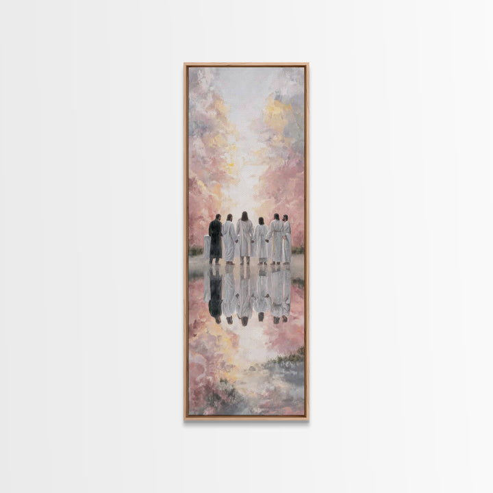 Heavenly Fellowship – Framed Canvas Print – Christian Wall Art – Christian Art Canvas – Jesus Painting – Tall Narrow Wall Art