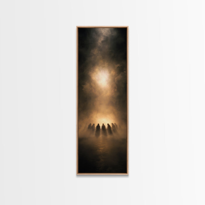Sacred Evening Table – Framed Canvas Print – Christian Art Canvas – Jesus Painting – Christian Wall Art – Tall Skinny Art Print