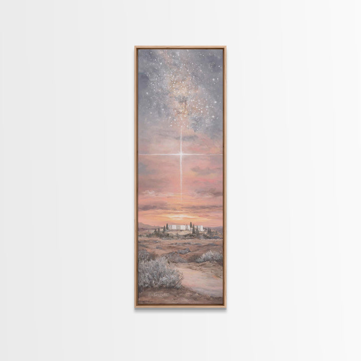 Desert Star – Framed Canvas Print – Skinny Art – Christian Wall Art – Christian Christmas Art – Modern Christian Art – Christian Canvas Art