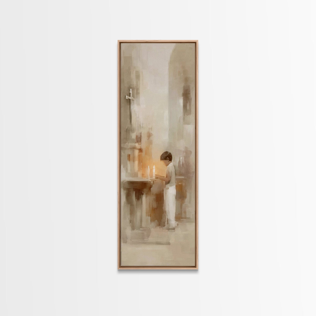 Sanctuary Hope – Framed Canvas Print – Christian Art Prints – Christian Wall Art – Tall Skinny Art Print – Christian Art Canvas – Christian