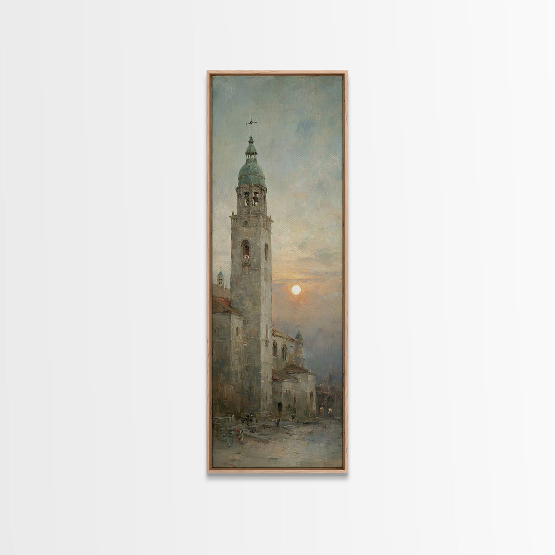 Twilight Cathedral Grace – Framed Canvas Print – Tall Skinny Art Print – Christian Christmas Art – Christian Art – Christian Wall Art – Jes