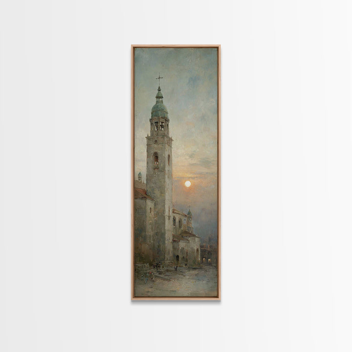 Twilight Cathedral Grace – Framed Canvas Print – Tall Skinny Art Print – Christian Christmas Art – Christian Art – Christian Wall Art – Jes