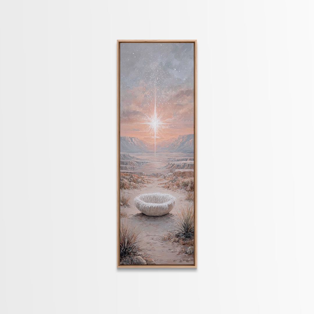 Desert Star Wonder | Framed Canvas Print | Tall Narrow Wall Art | Christian Art | Christmas Art | Christian Art Canvas | Christian Painting