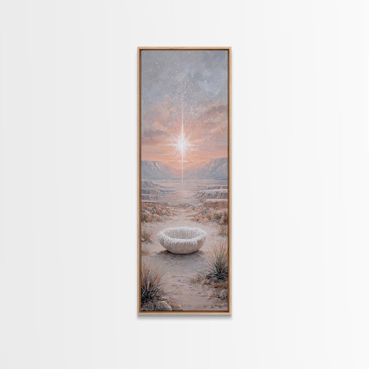 Desert Star Wonder | Framed Canvas Print | Tall Narrow Wall Art | Christian Art | Christmas Art | Christian Art Canvas | Christian Painting