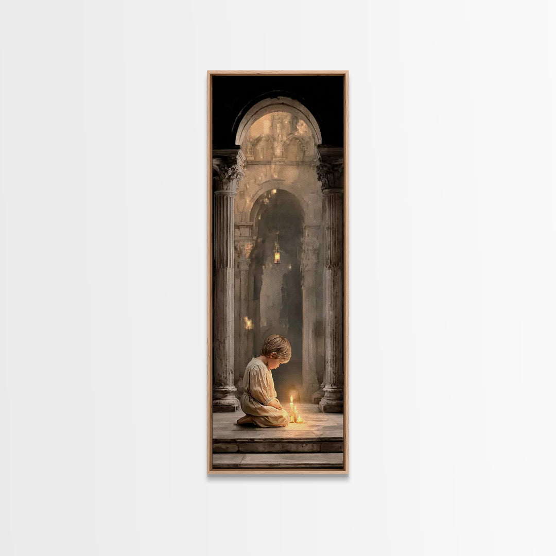 Temple Light – Framed Canvas Print | Christian Wall Art | Christian Art Canvas | Skinny Art | Vintage Christian Art | Christian Painting