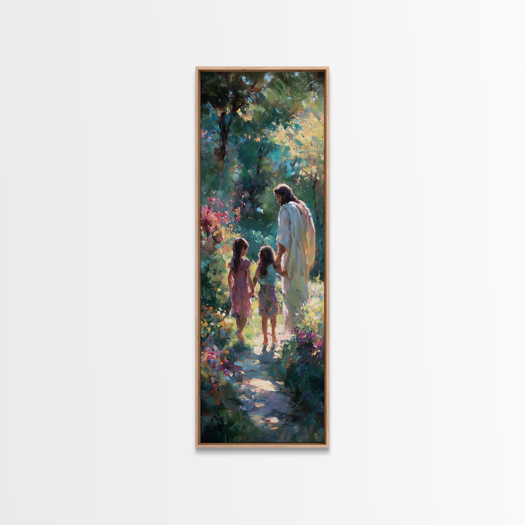Pathway Of Hope, Framed Canvas Print, Tall Narrow Wall Art, Jesus Painting, Christian Art, Christian Art Canvas, Christian Wall Art