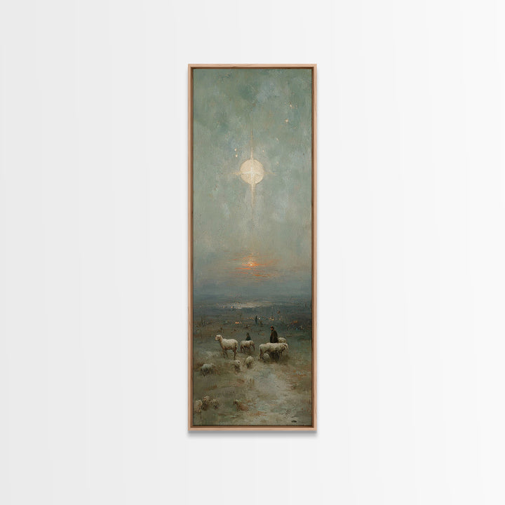 Holy Star Rising – Framed Canvas Print – Skinny Art – Christian Art Work – Christmas Canvas Wall Art – Jesus Art Print