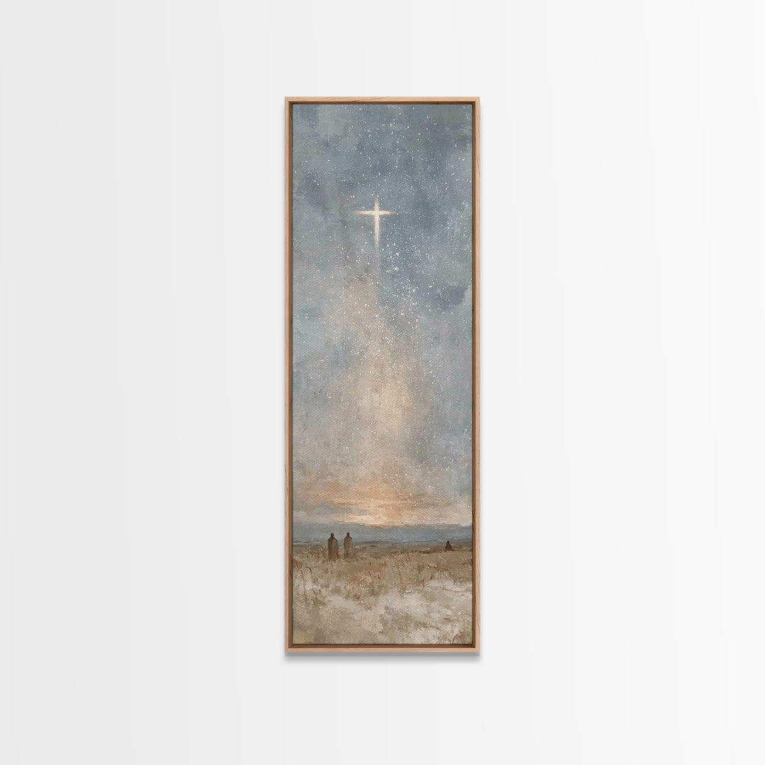 Sacred Dawn Star | Framed Canvas Print | Narrow Art | Christian Art Gift | Christmas Art Prints | Jesus Canvas Art