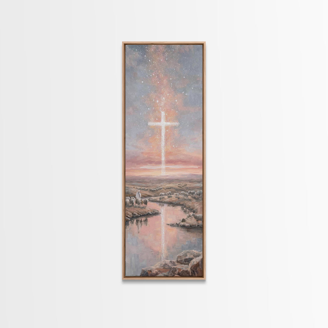 Desert Star Journey | Framed Canvas Print | Skinny Art | Christian Wall Art | Christmas Art | Jesus Canvas Art