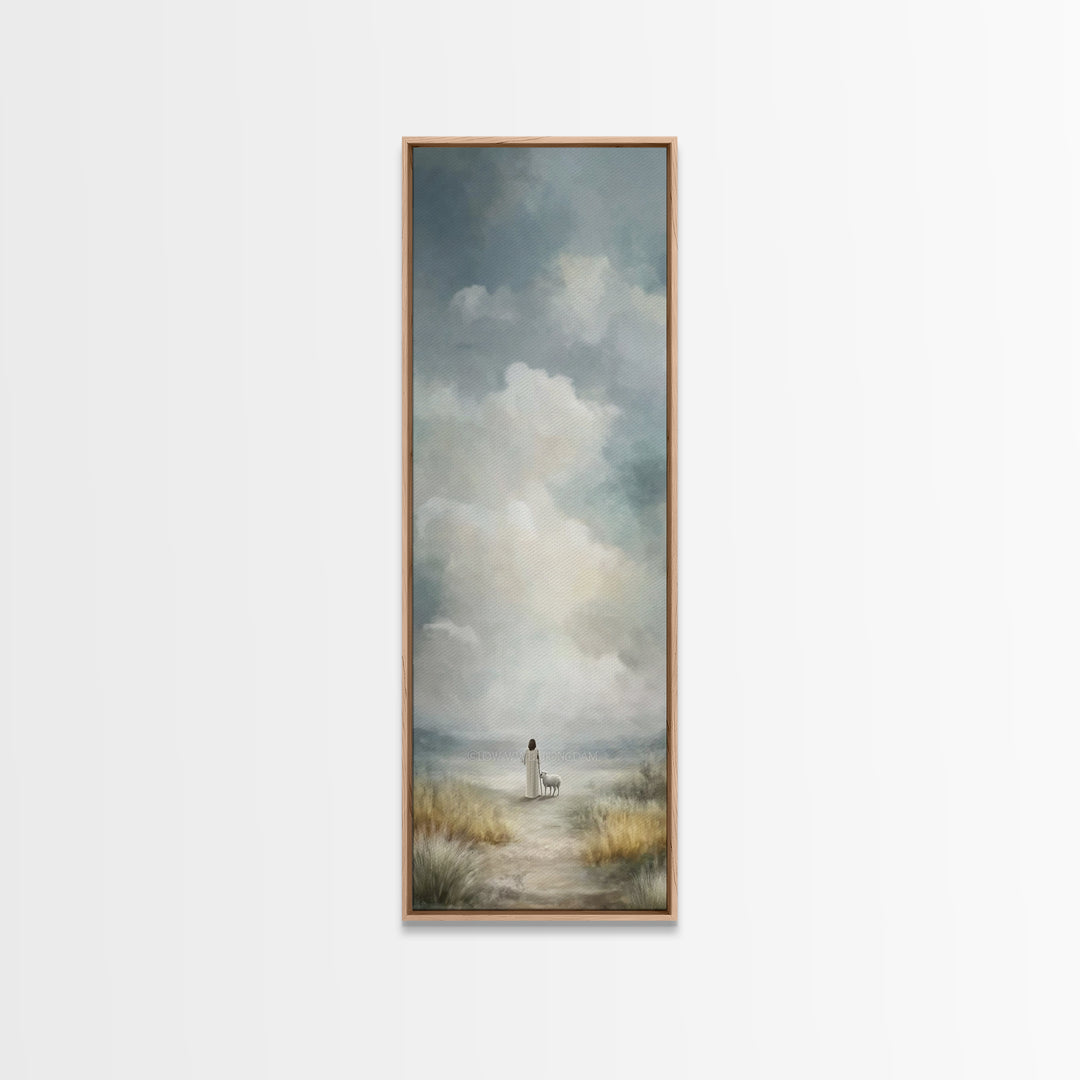 Path Of His Peace – Framed Canvas Print – Narrow Art – Christian Wall Art – Jesus Painting – Christian Art Canvas – Christian Decor