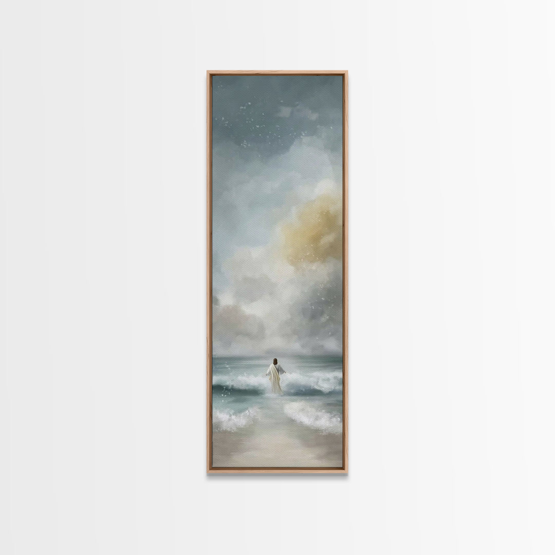 Stormless Horizon Path | Framed Canvas Print | Tall Narrow Wall Art | Jesus Art Print | Christian Wall Art | Christian Art | Christian Pain