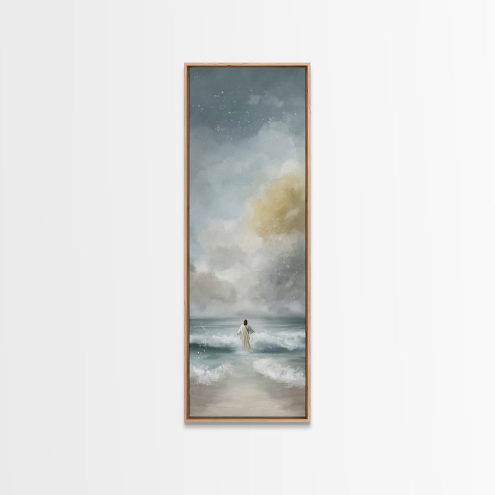 Stormless Horizon Path | Framed Canvas Print | Tall Narrow Wall Art | Jesus Art Print | Christian Wall Art | Christian Art | Christian Pain