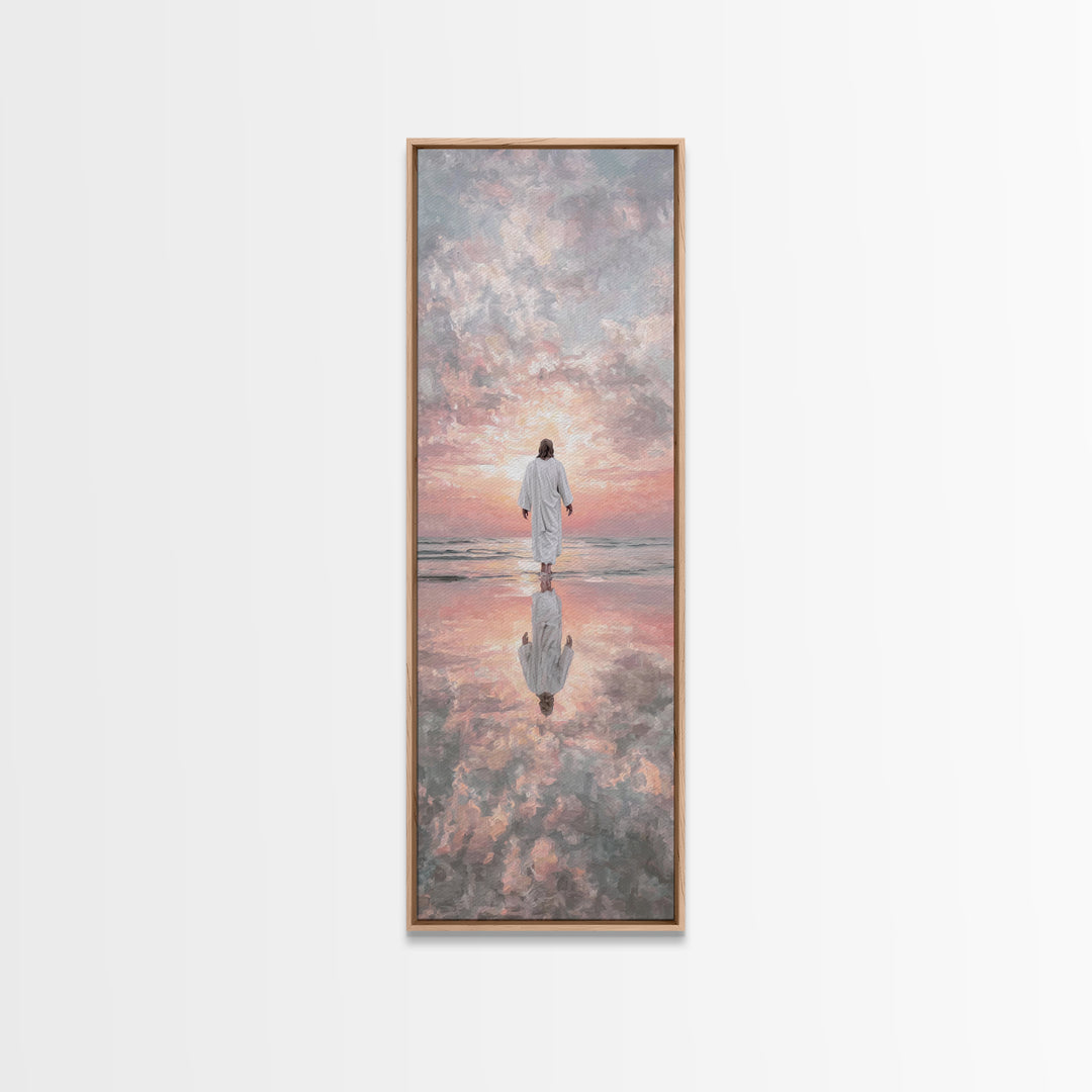 Sea Of Promise – Framed Canvas Print – Skinny Art – Jesus Canvas Art – Christian Painting – Christian Wall Art – Minimalist Christian Art