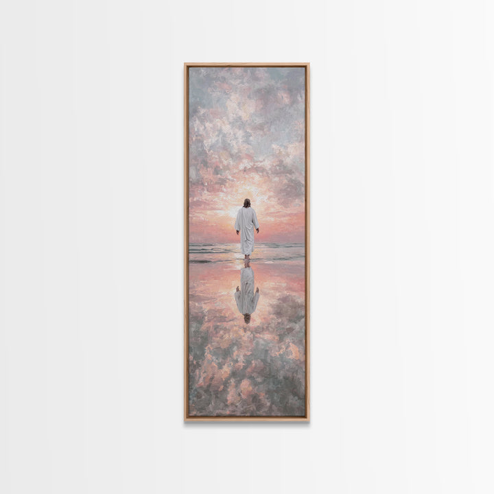 Sea Of Promise – Framed Canvas Print – Skinny Art – Jesus Canvas Art – Christian Painting – Christian Wall Art – Minimalist Christian Art