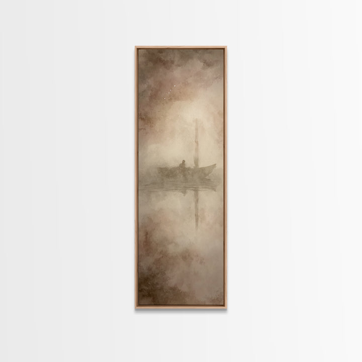 Silent Dawn Vessel – Framed Canvas Print – Christian Art Canvas – Skinny Art – Christian Wall Art – Jesus Painting – Modern Christian Art