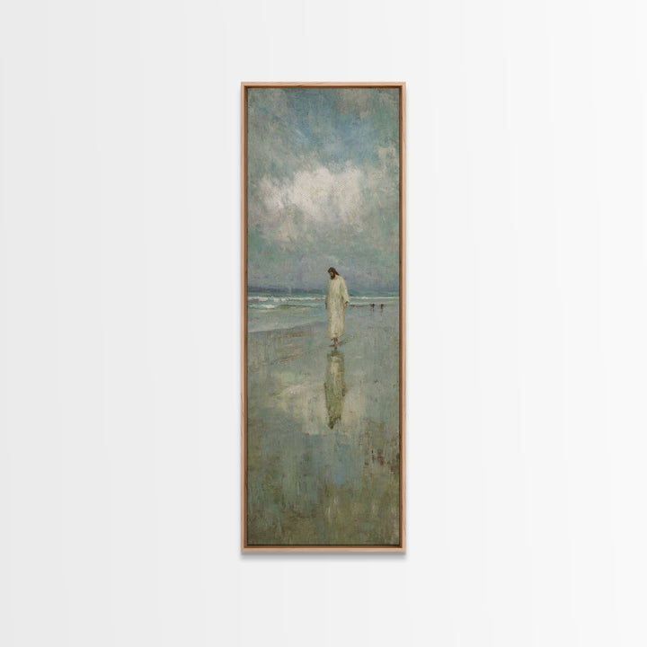 Walk of Peace – Framed Canvas Print – Jesus Painting – Christian Art – Tall Skinny Art Print – Christian Wall Art – Christmas Art