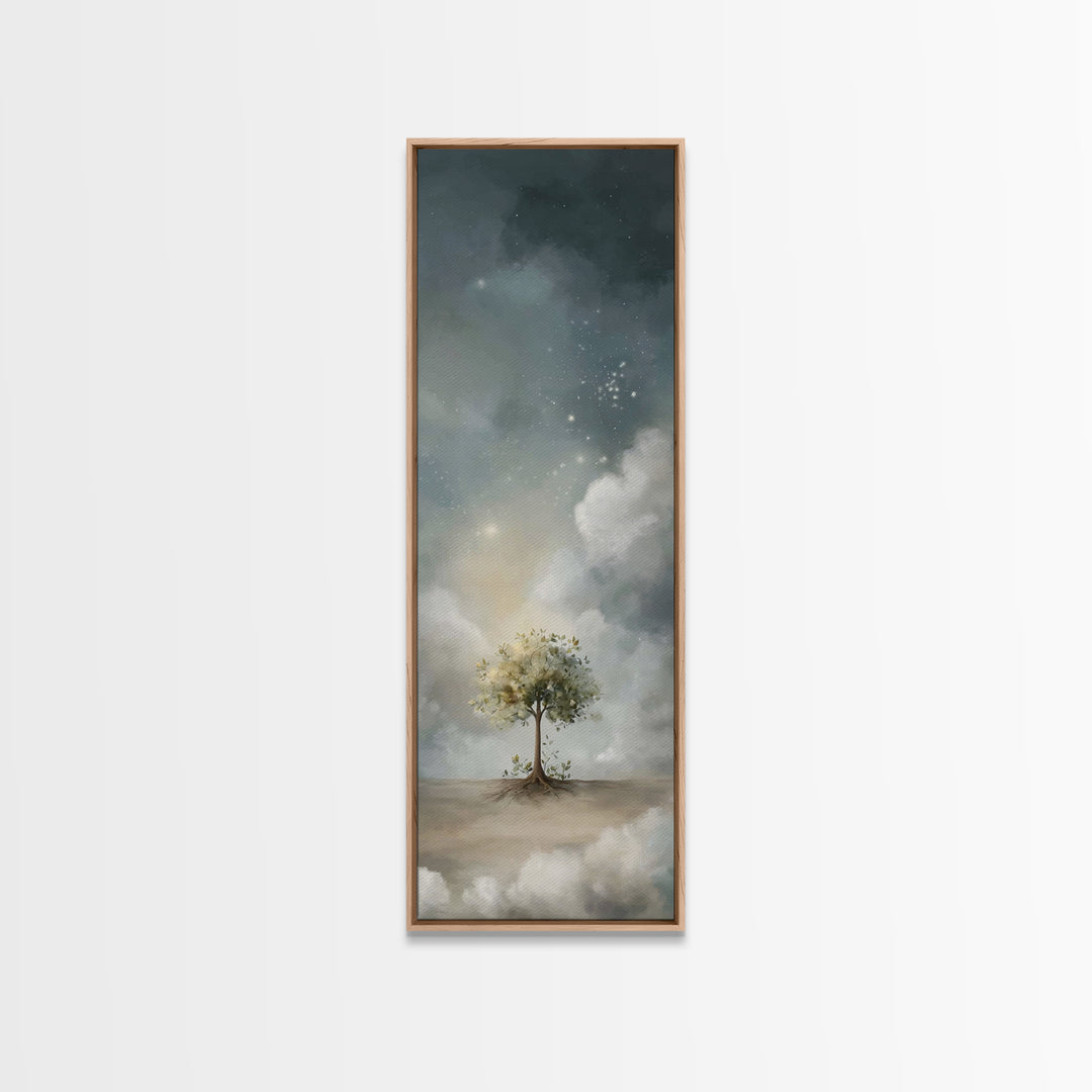 Starlit Tree Hope – Framed Canvas Print – Christian Wall Art – Skinny Art – Christian Art Canvas – Christian Christmas Art – Christian Art