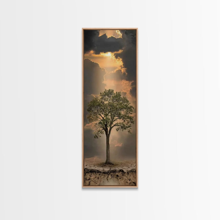 Rooted In Promise – Framed Canvas Print – Christian Art – Narrow Art – Christian Art Canvas – Christian Decorations – Christmas Art