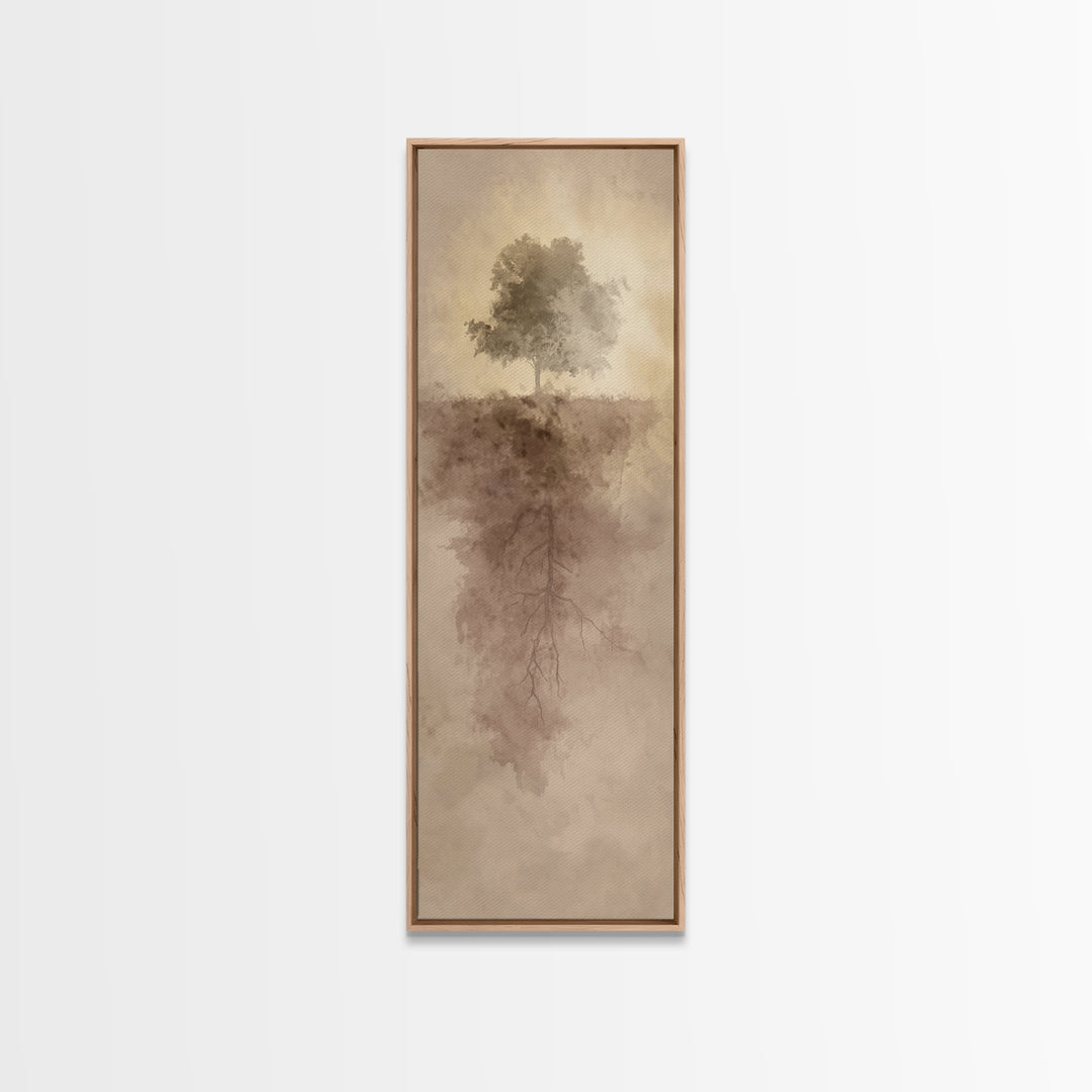 Rooted In Light – Framed Canvas Print – Christian Wall Art – Narrow Art – Christian Art Canvas – Christian Christmas Art – Modern Christian