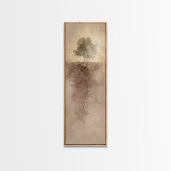 Rooted In Light – Framed Canvas Print – Christian Wall Art – Narrow Art – Christian Art Canvas – Christian Christmas Art – Modern Christian