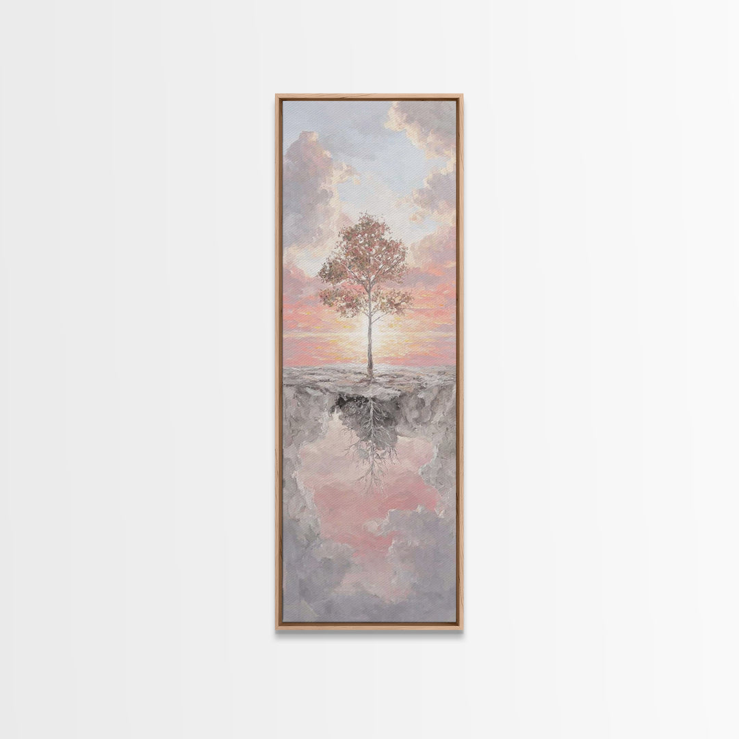 Dawn Blossom Grace – Framed Canvas Print – Tall Skinny Art Print – Christian Art – Christmas Art – Christian Art Canvas – Subtle Christian