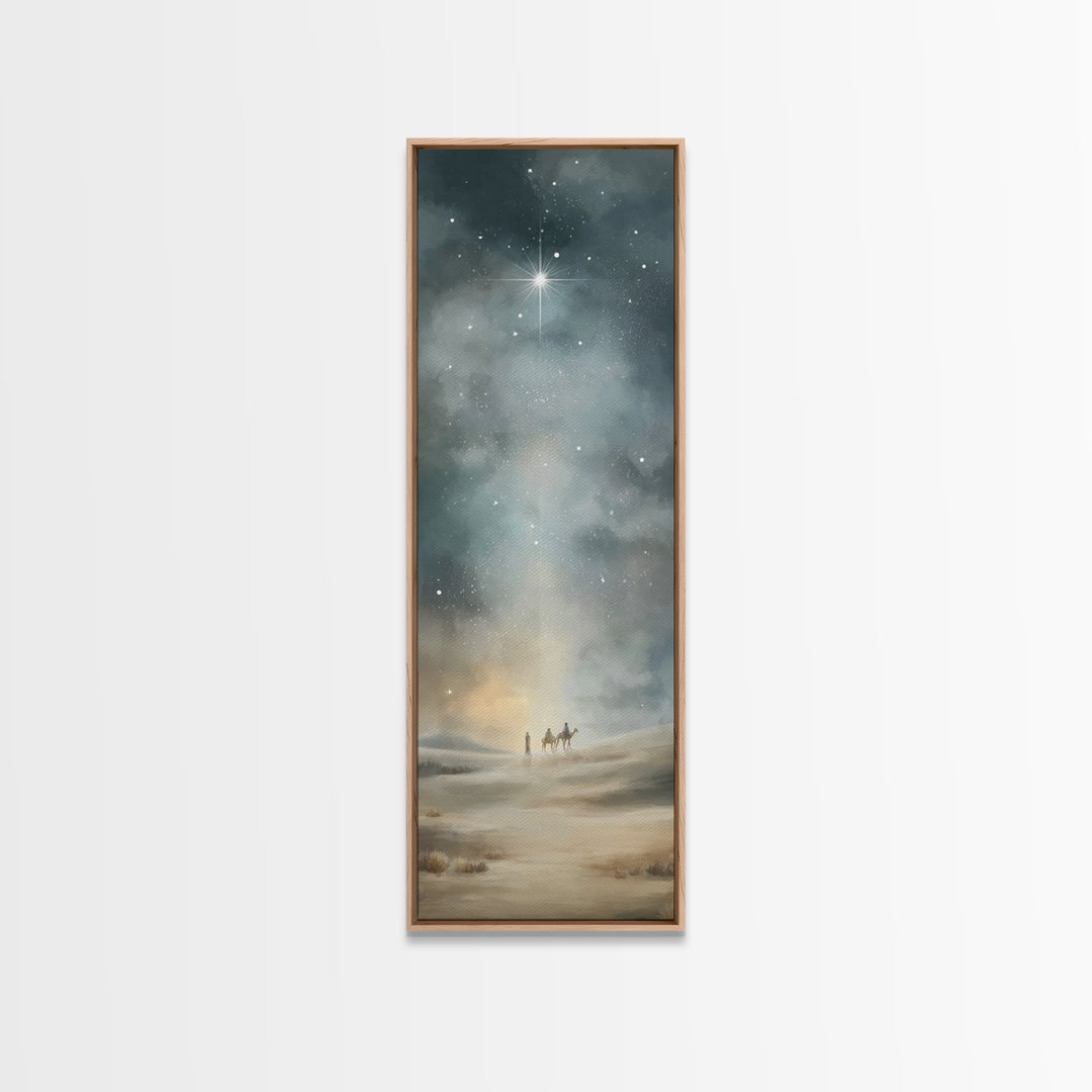 Sacred Journey Light | Framed Canvas Print | Christian Art | Christmas Wall Art | Narrow Art | Christian Gift Ideas | Christian Art Canvas