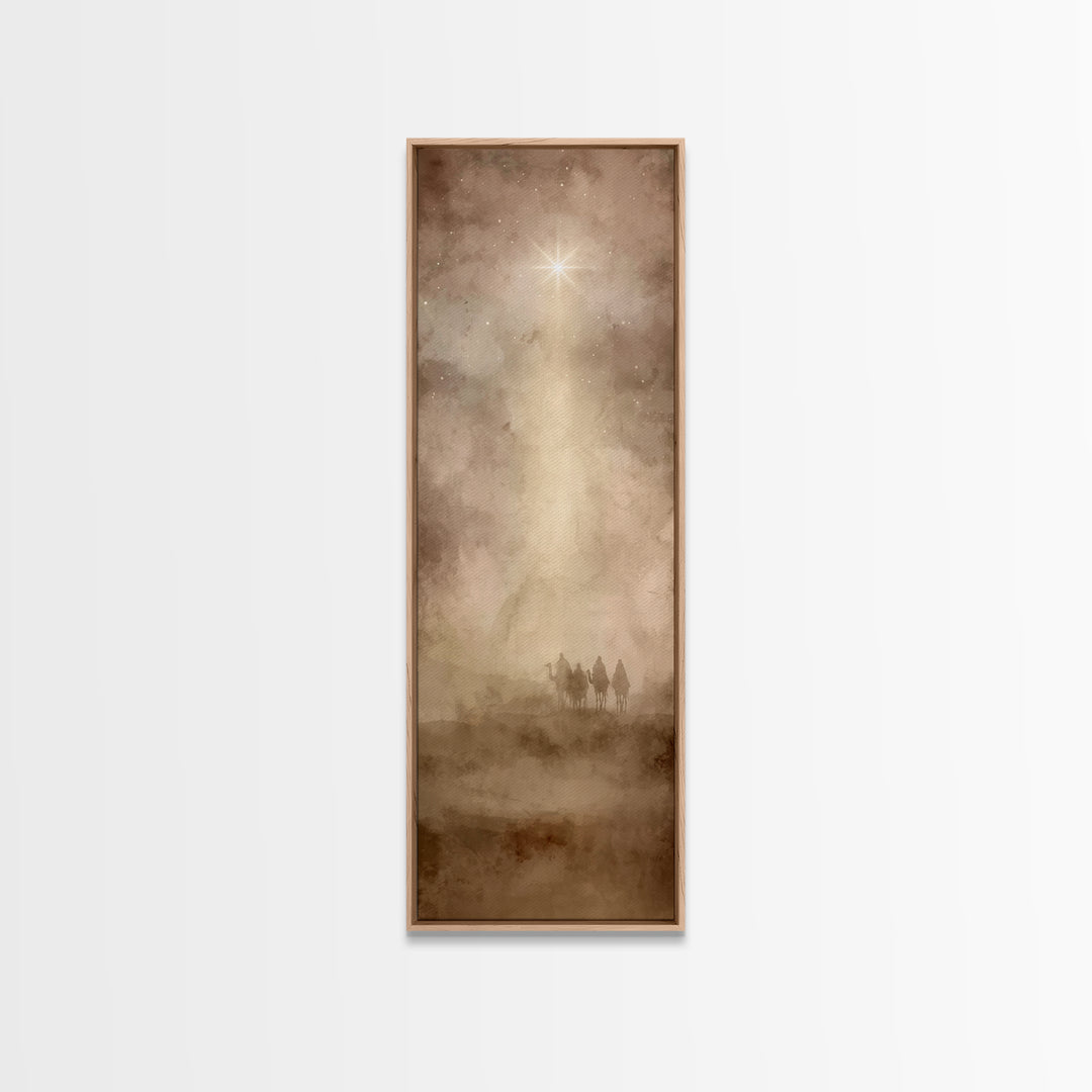 Holy Desert Path, Framed Canvas Print, Christian Art Canvas, Christmas Art Work, Tall Narrow Wall Art, Large Christian Painting, Christian