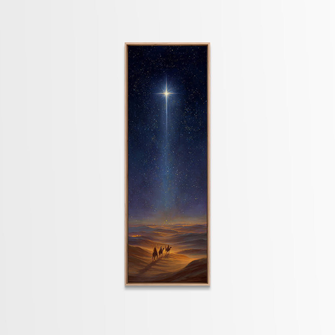 Faithful Caravan Star – Framed Canvas Print – Christian Christmas Art – Christian Painting – Skinny Art – Christian Art Gift – Christmas Wa