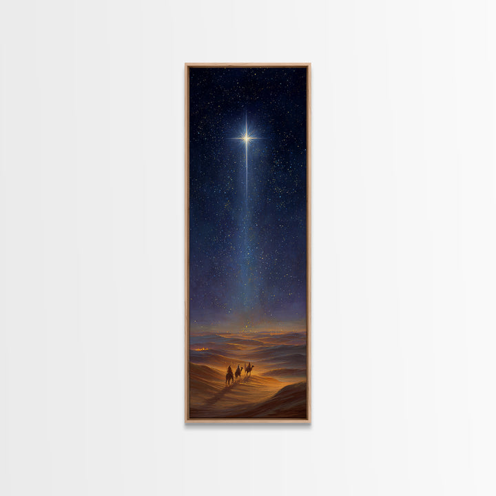Faithful Caravan Star – Framed Canvas Print – Christian Christmas Art – Christian Painting – Skinny Art – Christian Art Gift – Christmas Wa