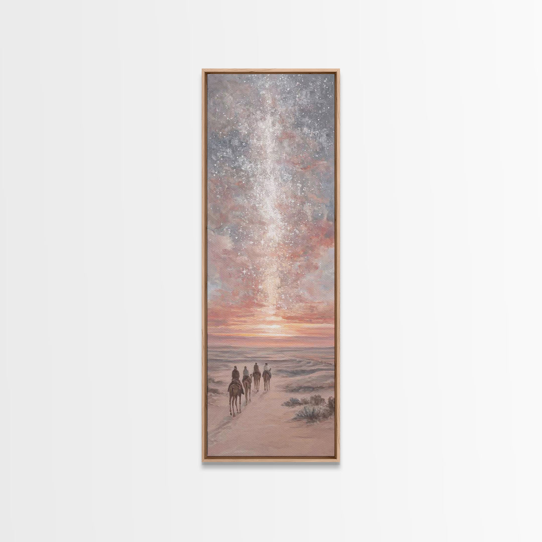 Blessed Night Sky | Framed Canvas Print | Christian Art Print | Christmas Art | Narrow Art | Framed Christian Art | Christmas Canvas Wall A