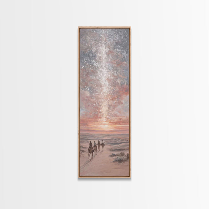 Blessed Night Sky | Framed Canvas Print | Christian Art Print | Christmas Art | Narrow Art | Framed Christian Art | Christmas Canvas Wall A
