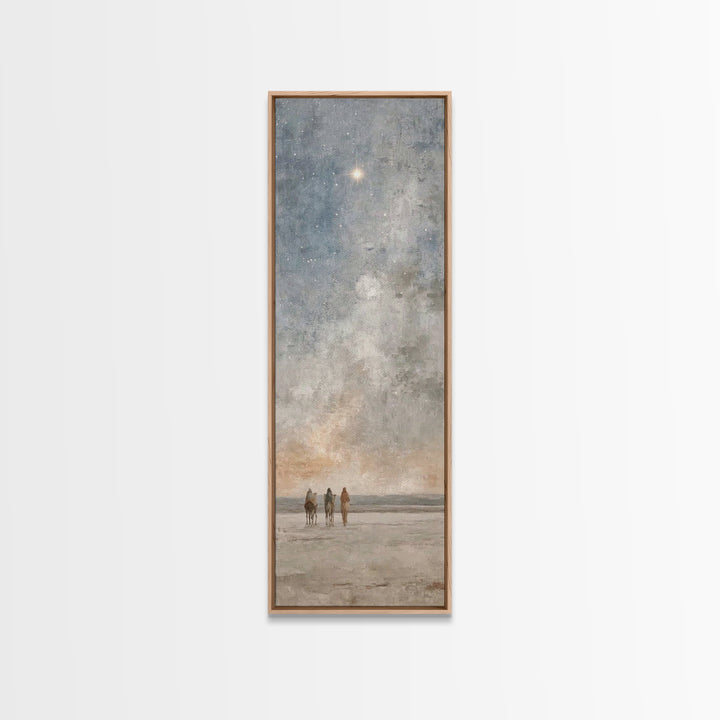 Star Above The Way – Framed Canvas Print – Christian Wall Art – Christmas Art Prints – Narrow Art – Christian Art Painting – Christian Chri