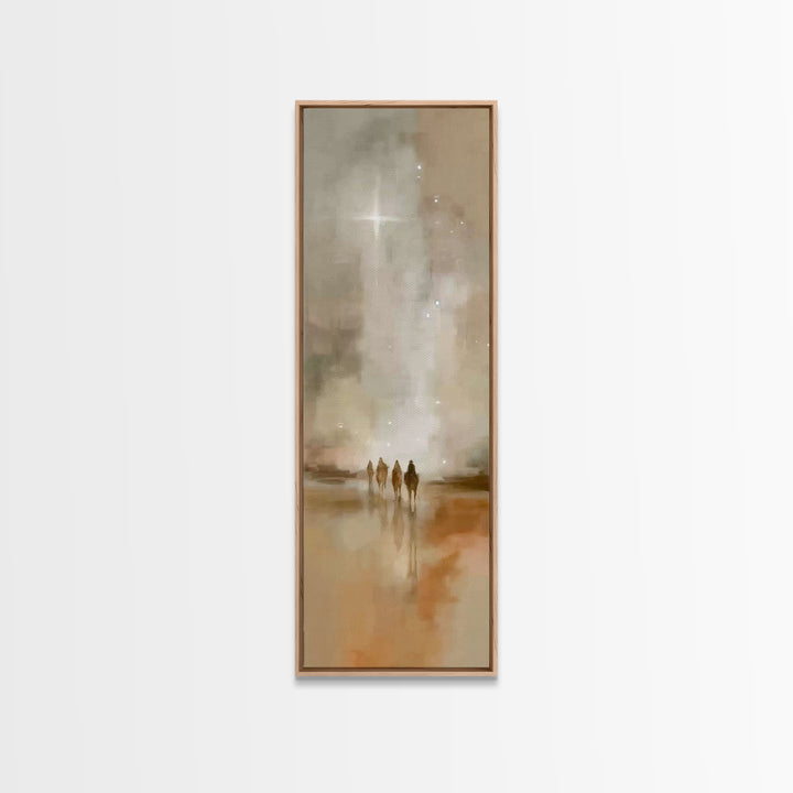 Guiding Desert Star – Framed Canvas Print – Christian Wall Art – Christmas Art – Christian Art Canvas – Tall Narrow Wall Art – Jesus Painti