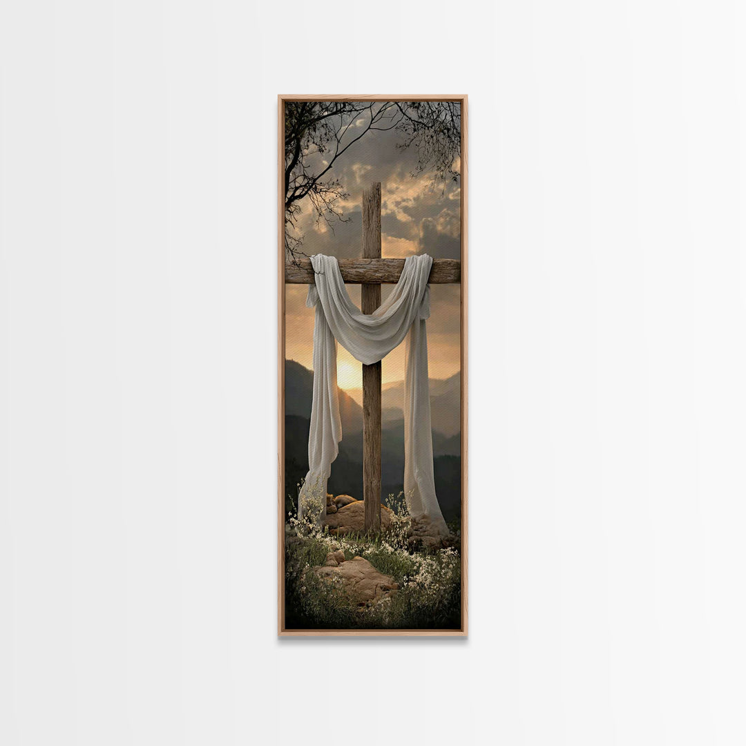 Dawn Of Redemption – Framed Canvas Print – Tall Narrow Wall Art – Christian Wall Art – Christian Art Canvas – Jesus Painting – Christmas Ar