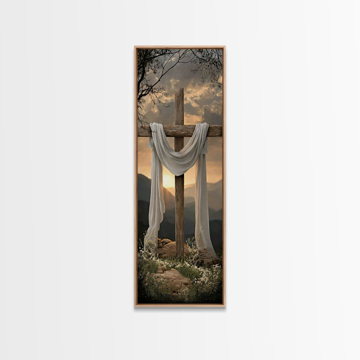 Dawn Of Redemption – Framed Canvas Print – Tall Narrow Wall Art – Christian Wall Art – Christian Art Canvas – Jesus Painting – Christmas Ar