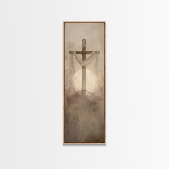 Calm Of Restoration, Framed Canvas Print, Skinny Art, Christian Art Canvas, Jesus Painting, Christian Gift, Christmas Wall Art